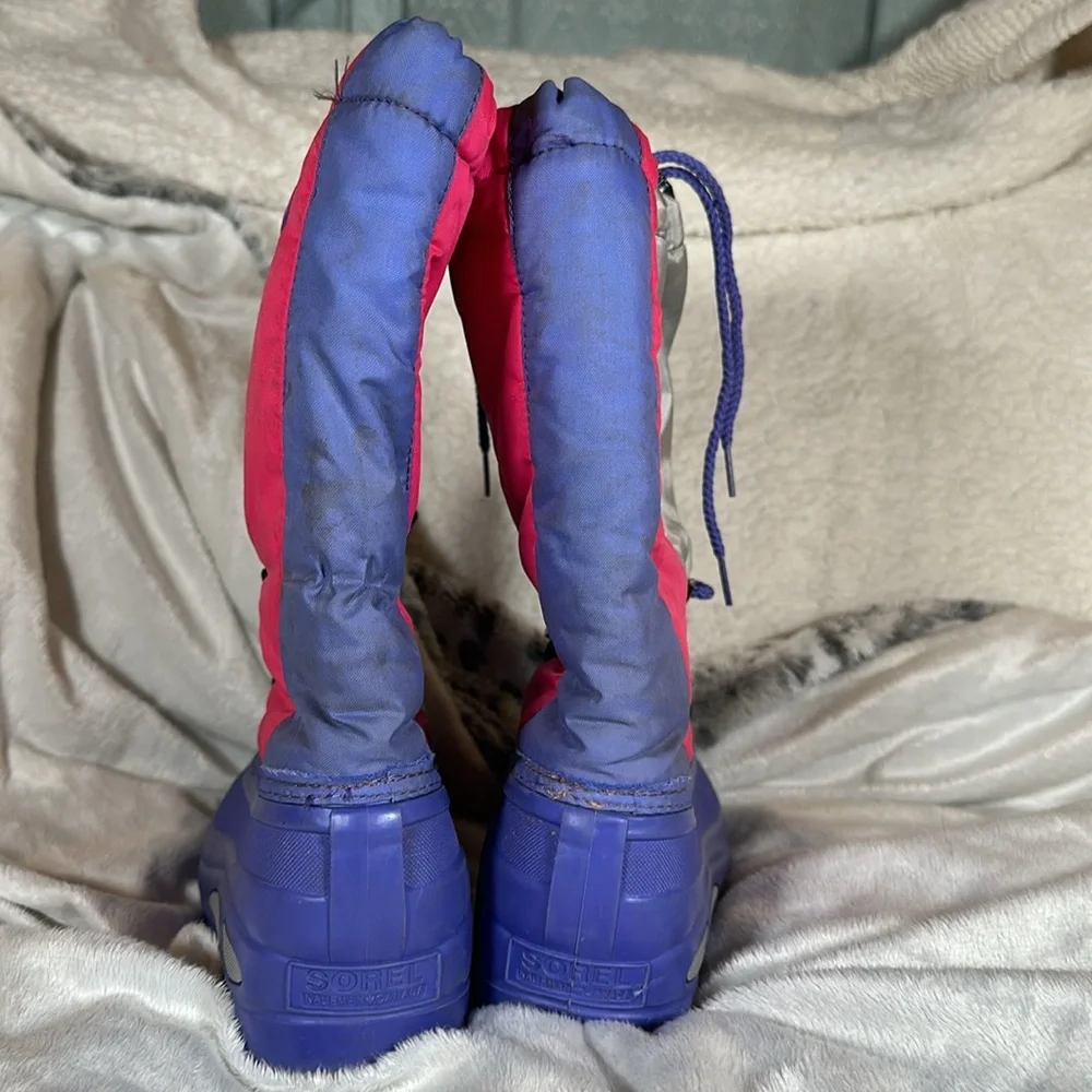Sorel Insulated Winter Snow Boots Size 6 Pink & Purple Waterproof